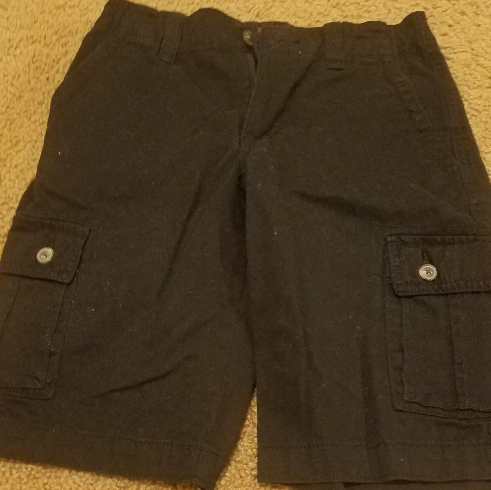 Boys black cargo shorts